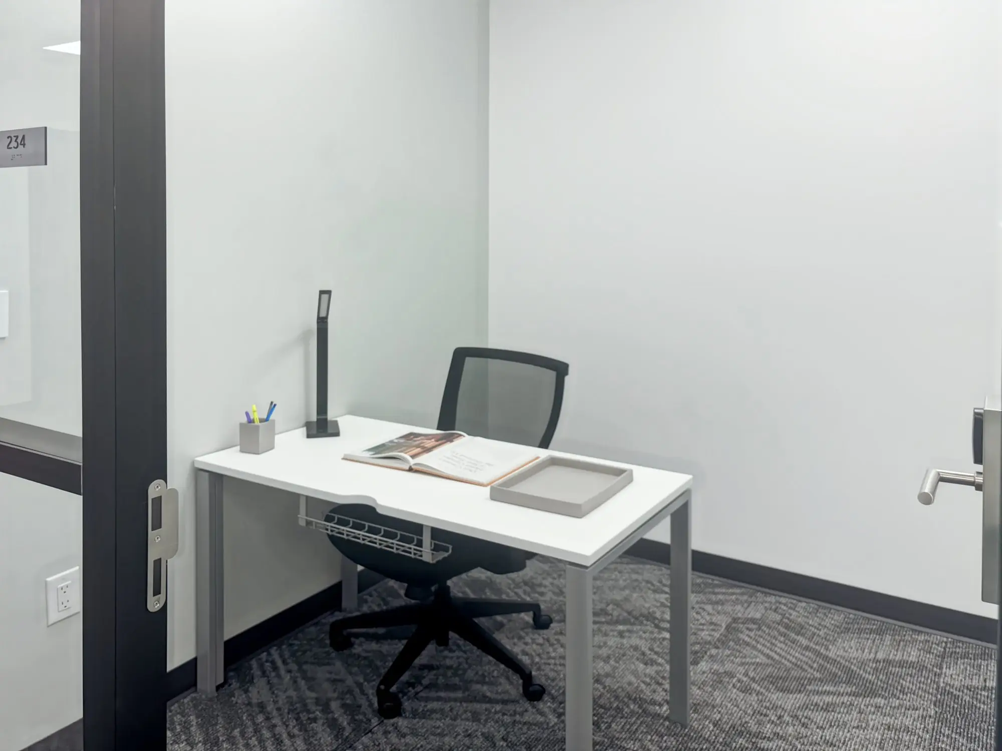 A furnished private office at Regus Central Park Largo